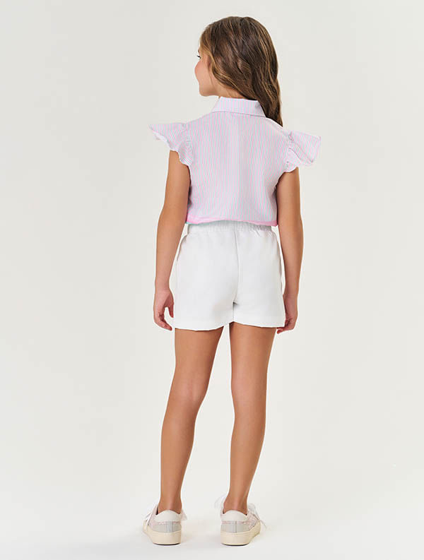 CONJ CAMISETE E SHORTS VD ACQUA/OFF WHITE