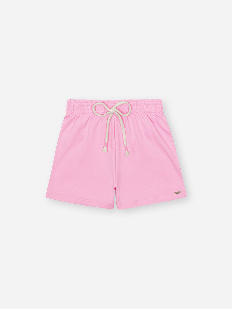 Conjunto Infantil com Blusa Boxy e Shorts com Bolsa – Look Menina Verão com Cachorrinhos ROSA IOGURTE