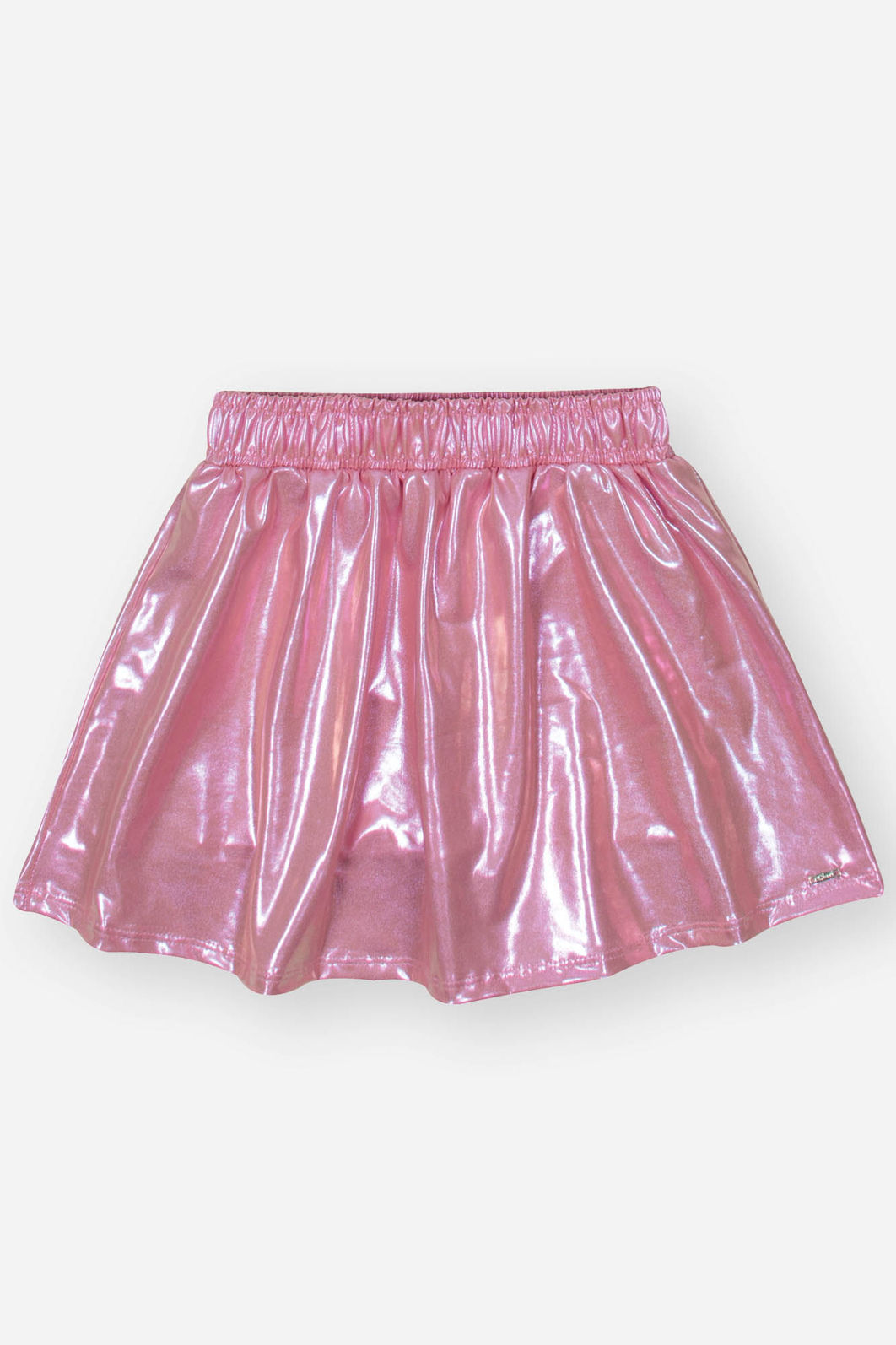 Conjunto Infantil Menina Blusão E Saia-Short Holográfico Rosa Mundo Cinti