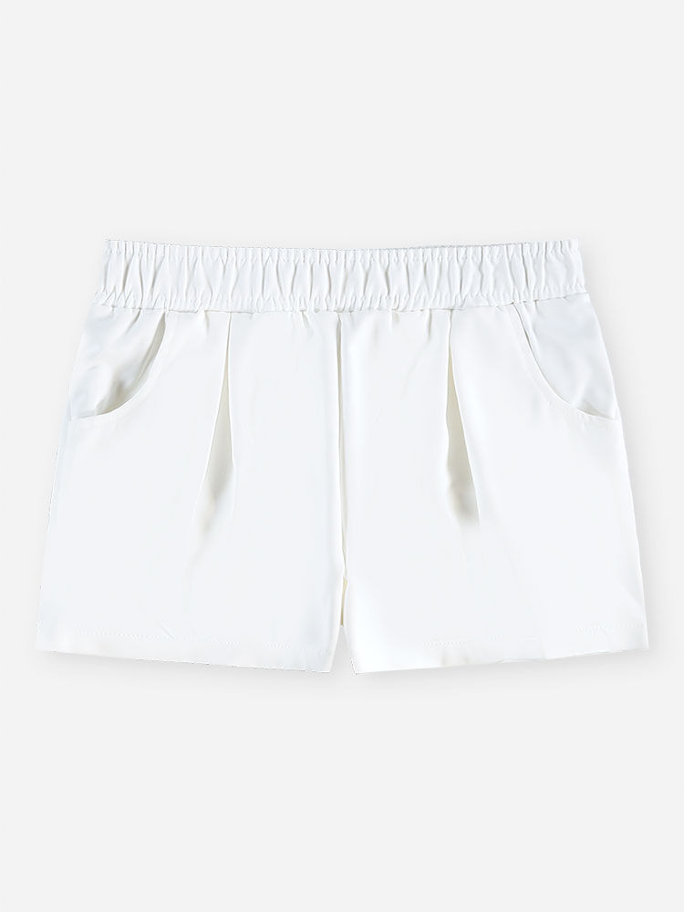 Conjunto Infantil Menina Regata Cropped Lemon e Short Branco