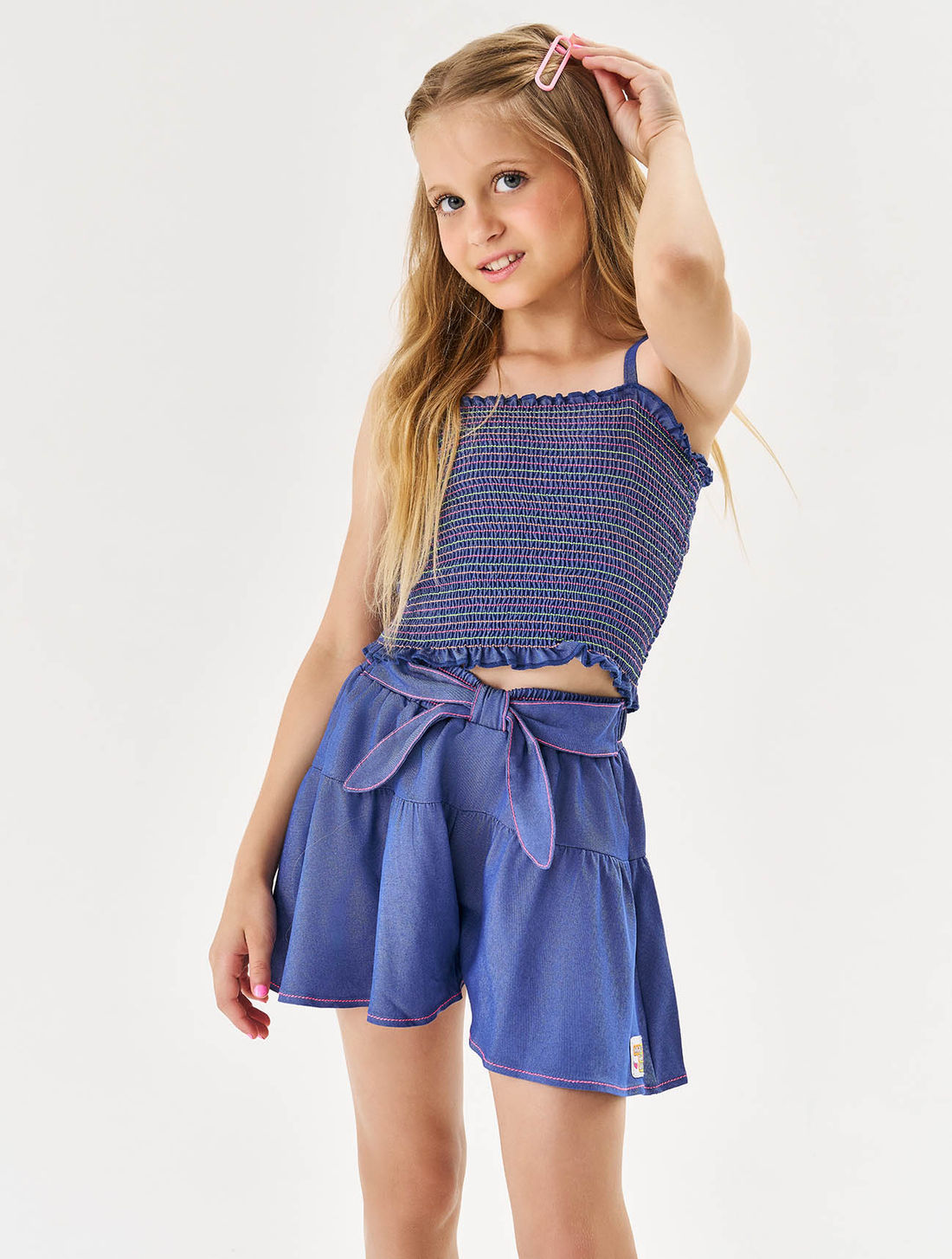 CONJ BLUSA E SHORTS AZ JEANS MEDIO/AZ JE