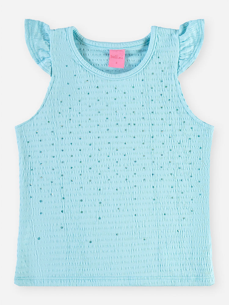 Conjunto Infantil Menina Regata com Strass e Short-Saia Sorvetes