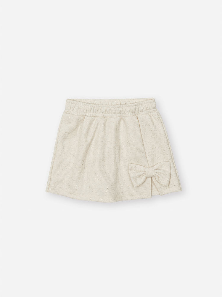 Conjunto Bebê Menina Blusa e Shorts-Saia Linho com Glitter
