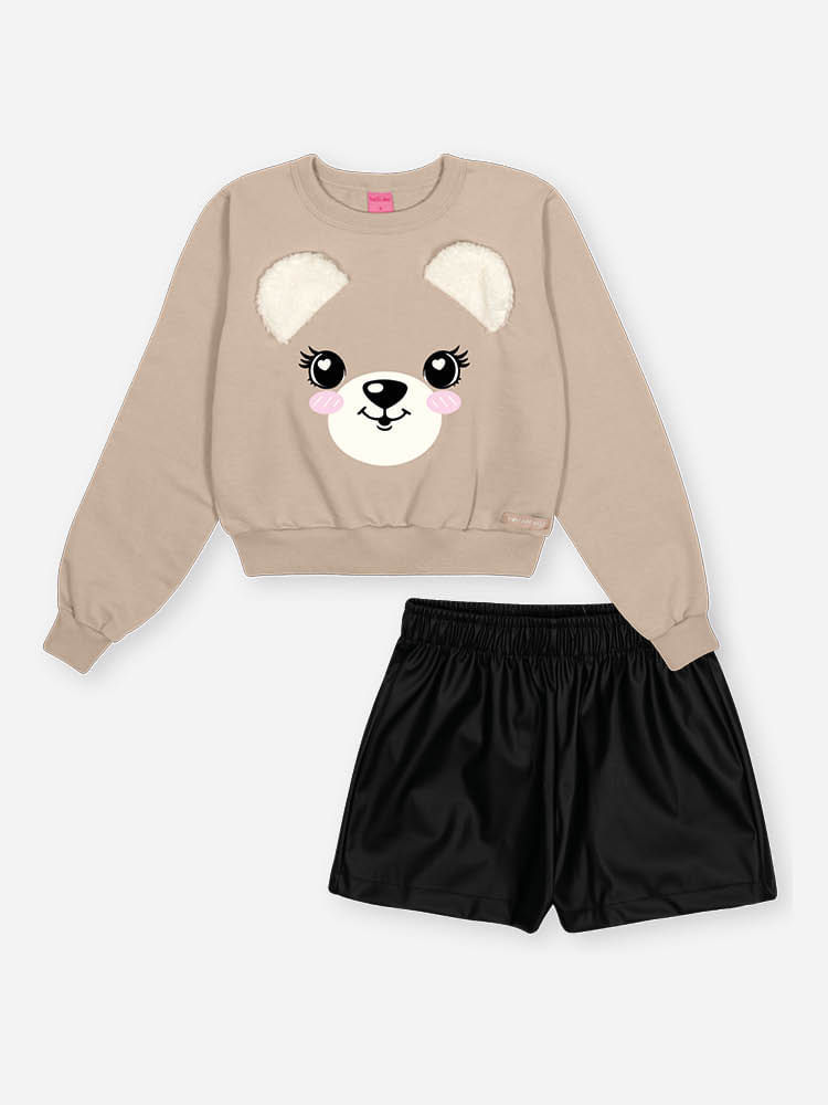 Conjunto Infantil Menina em P.U. Maxi Bear Beli.me Conjunto Infantil Menina em P.U. Maxi Bear Beli.me