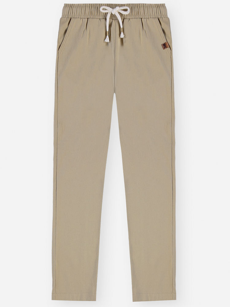 Calça Reta Menino em Linho com Elastano Latte Calça Reta Menino em Linho com Elastano Latte