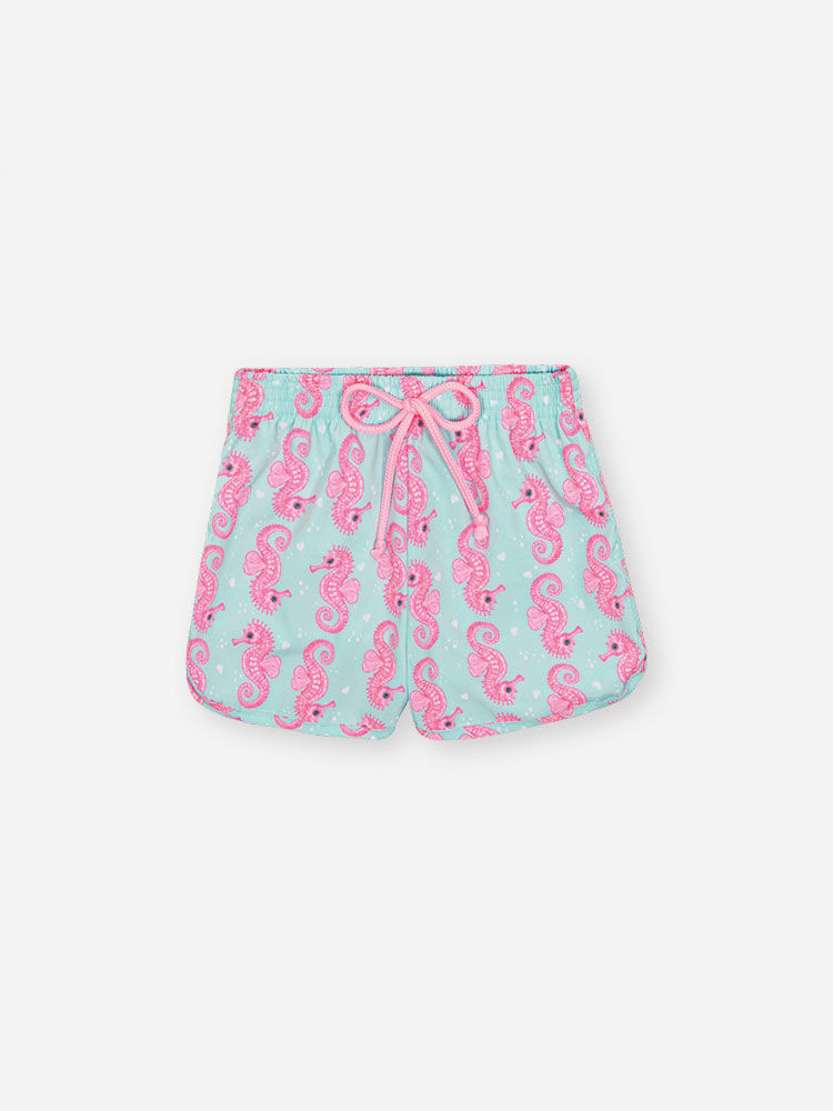 Shorts Infantil de Praia em Nylon Estampado VERDE ATOL