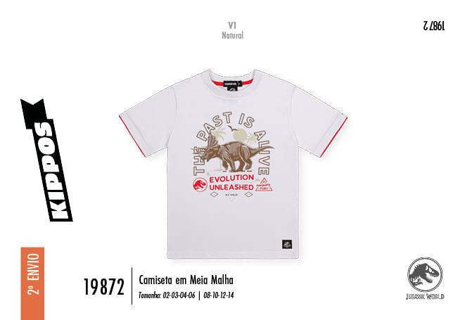 Camiseta Jurassic World Infantil Menino Past Is Alive Kippos