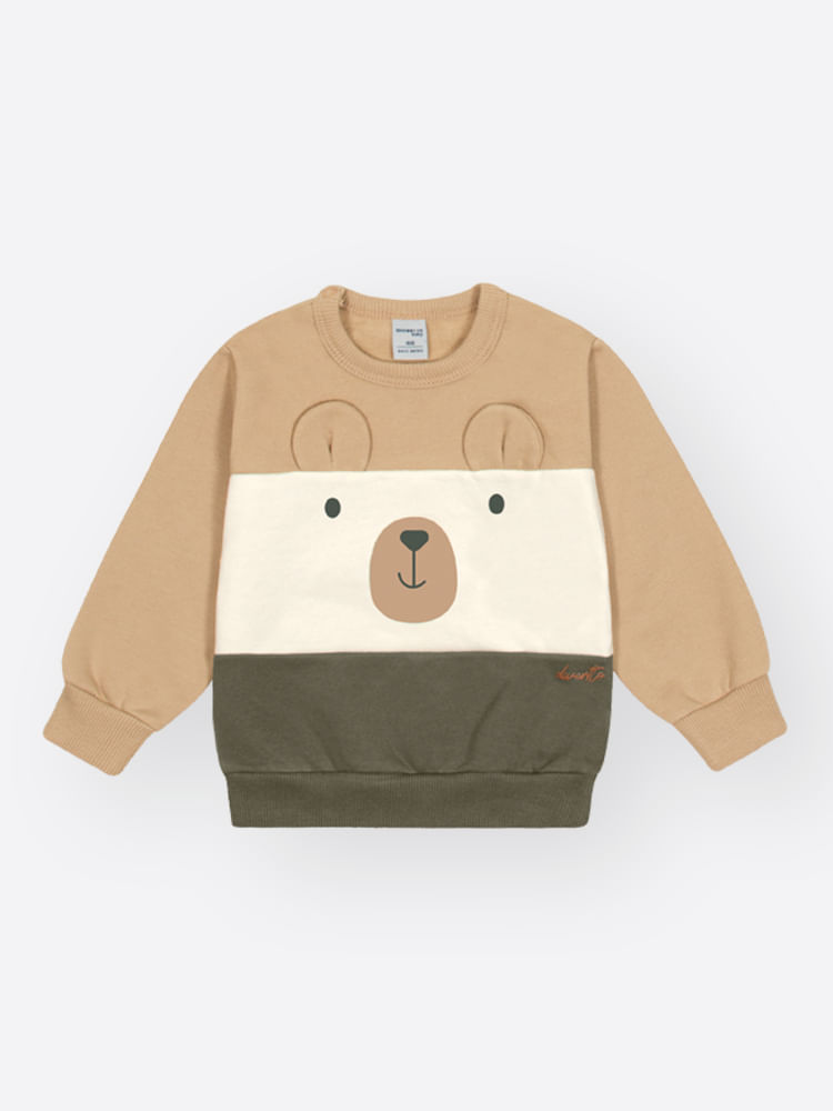 Conjunto Infantil Ursinho em Moletom Felpado – Look de Inverno Quentinho e Confortável