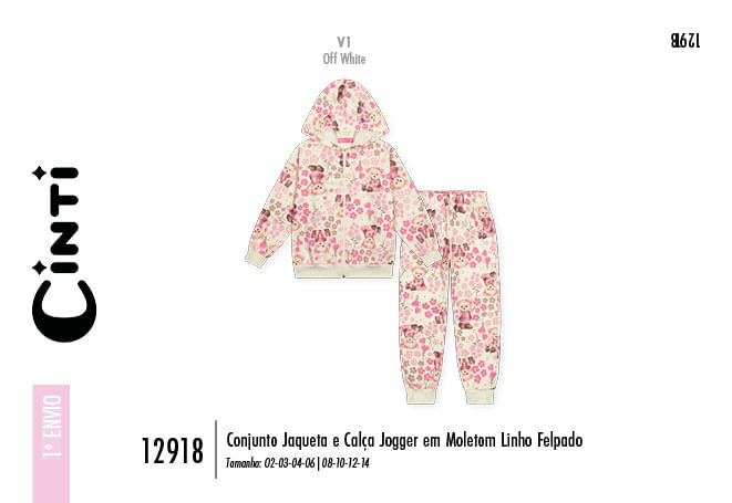Conjunto Menina Ursinha Floral Mundo Cinti