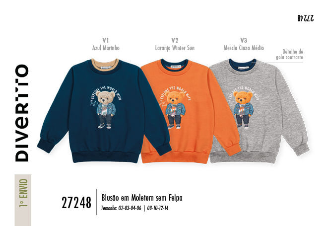 Blusão Infantil Menino Bear Explorer Divertto