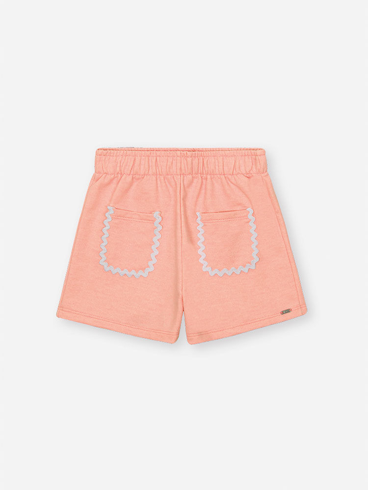 Shorts Infantil em Moletom P.A Neon Love – Short Menina Verão com Bolsos e Sianinha LARANJA NEON LIGHT