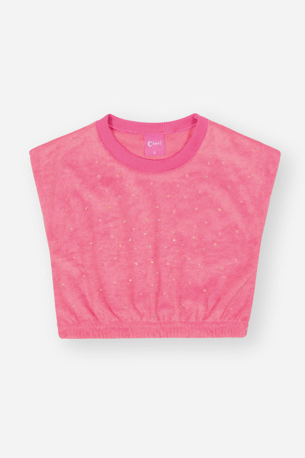 Conjunto Infantil Menina Blusa E Short Strass Rosa Mundo Cinti