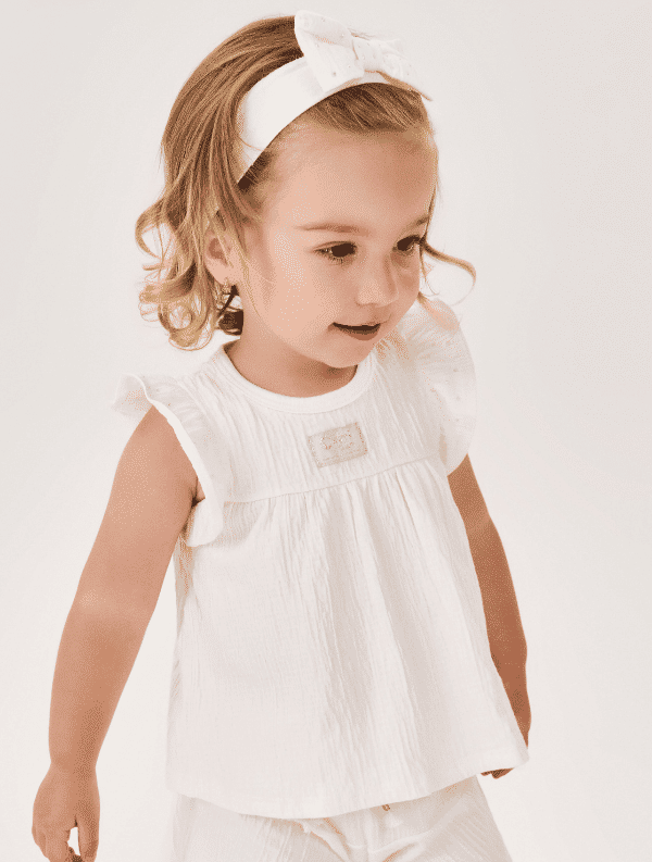 CONJ BLUSA, SHORTS E TIARA NATURAL/NATURAL/NATU