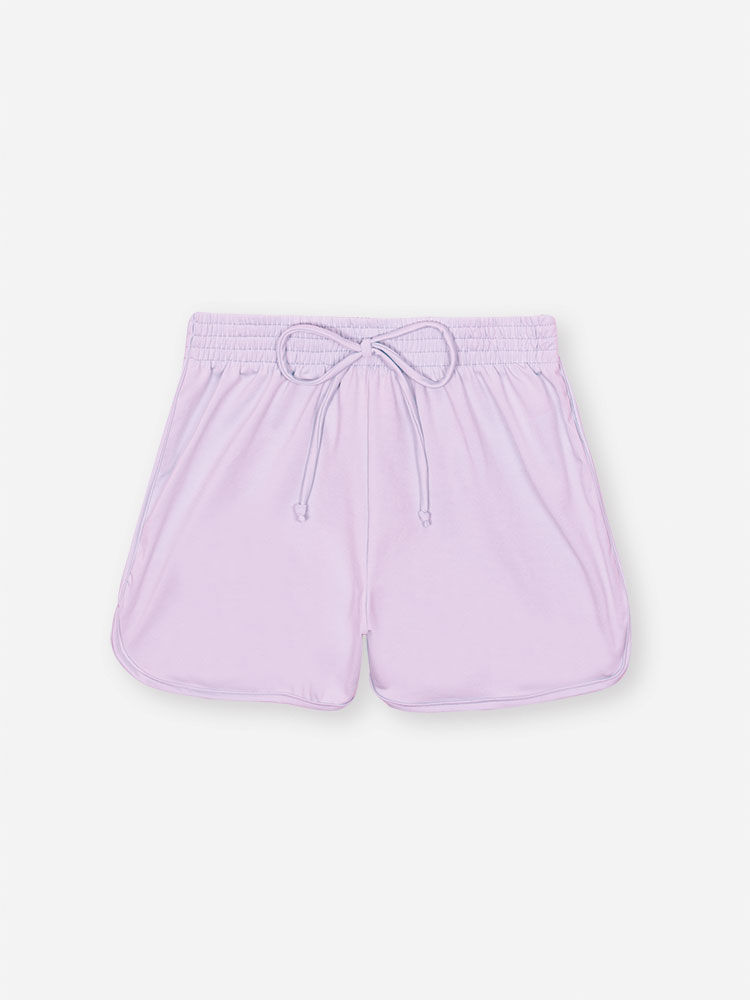 Shorts Infantil em Malha UV Neon – Short Menina Moda Praia Verão com Cordão LILAS BRUMA