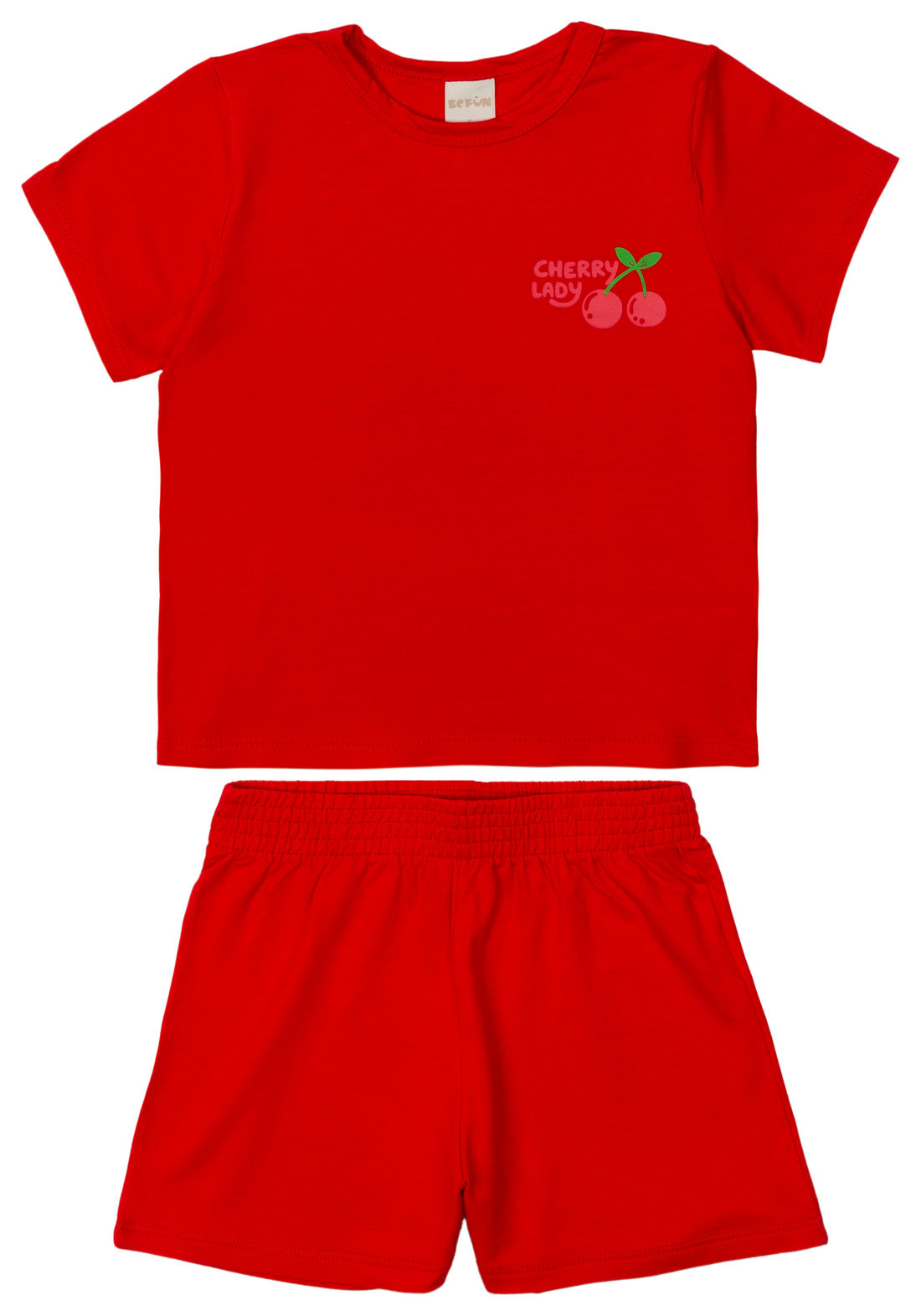 Conjunto Infantil Blusa Cherry Lady e Shorts Vermelho Conjunto Infantil Blusa Cherry Lady e Shorts Vermelho