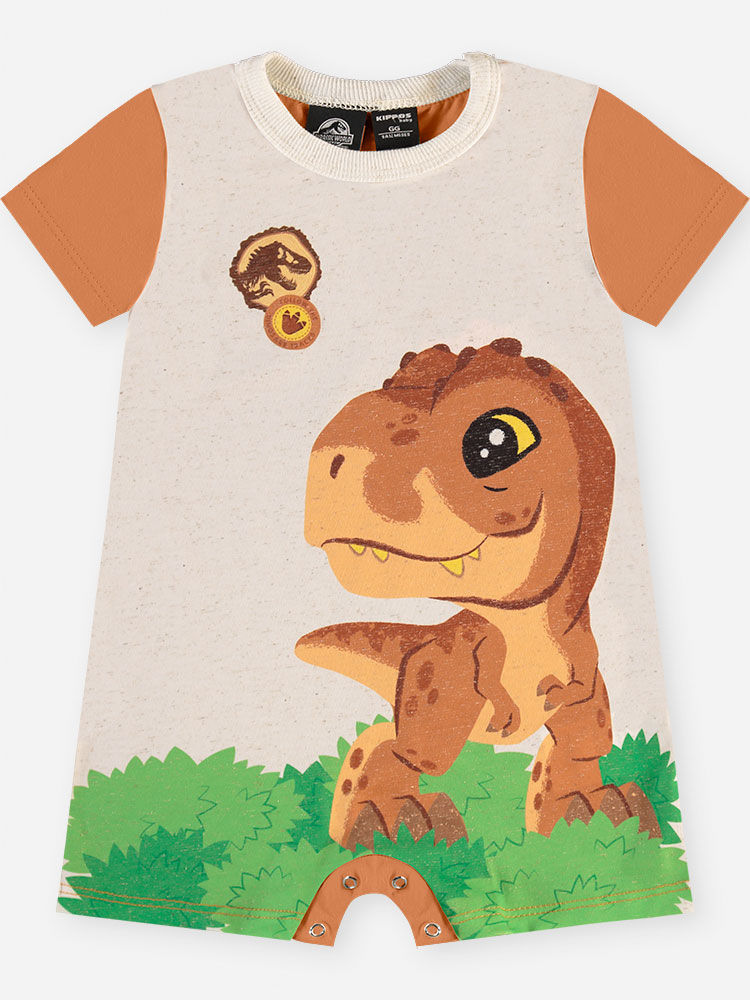 Macacão Bebê Menino T-Rex Jurassic World Deserto Macacão Bebê Menino T-Rex Jurassic World Deserto