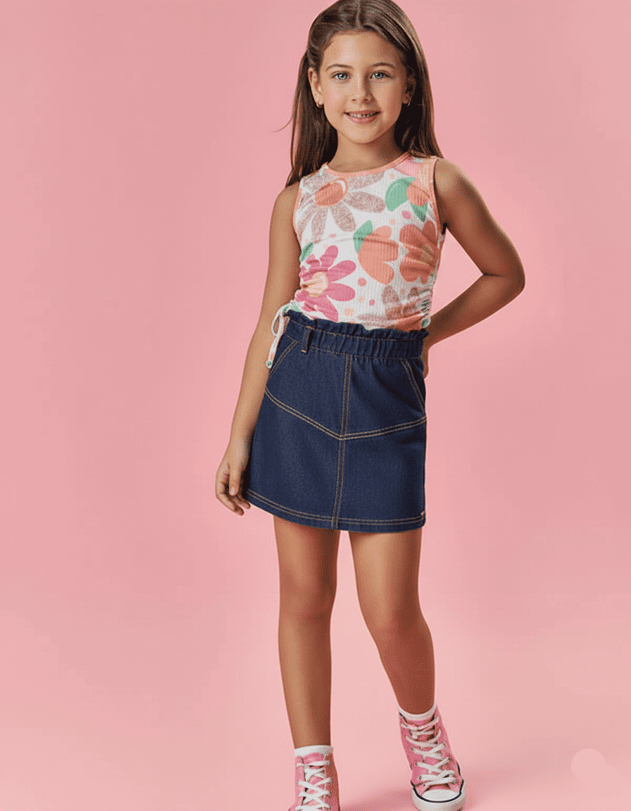 CONJ BLUSA E SHORTS/SAIA NATURAL/AZ JEANS ESC
