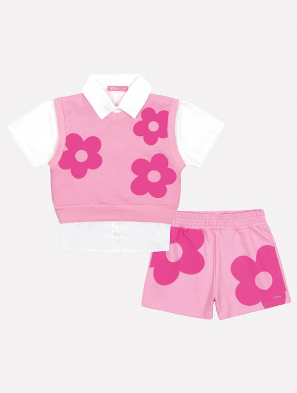 CONJ CAMISETE, SHORTS E COLETE BC/RS BARBIE/RS BARB