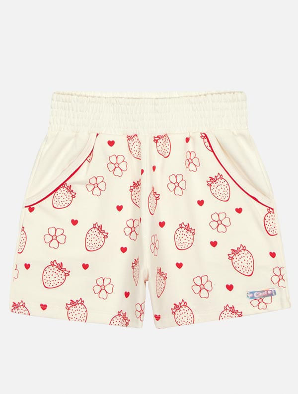 Conjunto Infantil Menina Tutti-Frutti Blusa E Short Natural Mundo Cinti