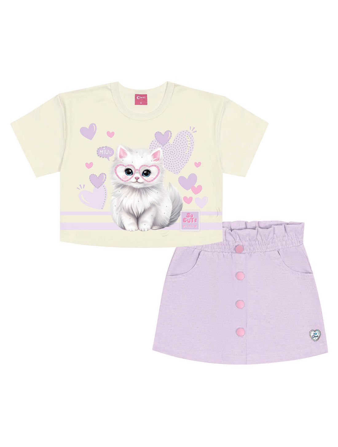 CONJ BLUSA E SHORTS/SAIA NATURAL/LL BRUMA
