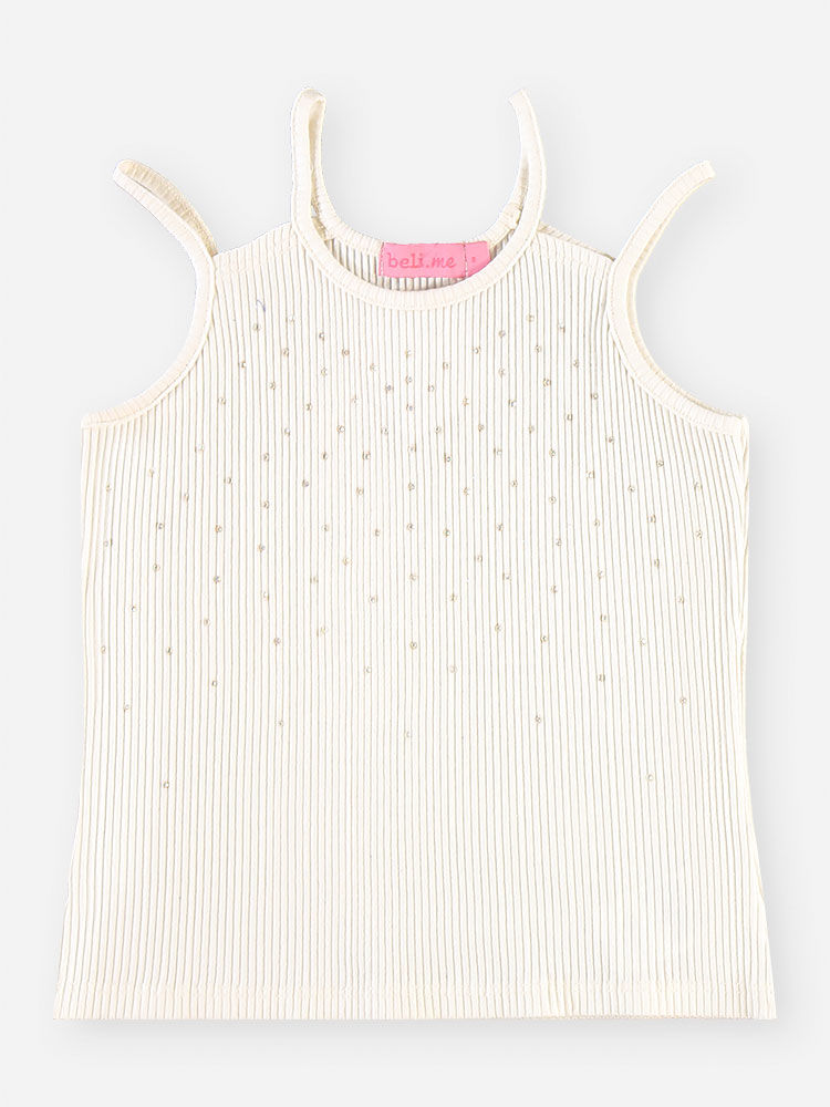Conjunto Infantil Menina Regata e Saia-Short Selos de Cachorrinhos com Strass