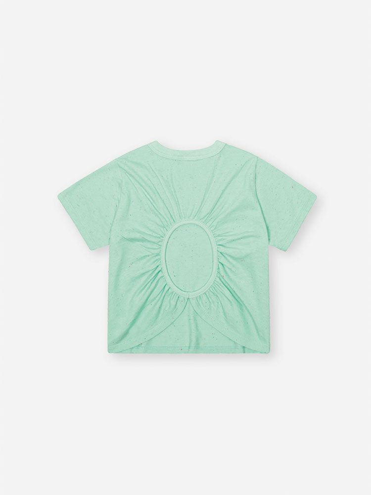 Conjunto Infantil com Blusa e Saia Shorts em Malha Botonê – Look Menina Verão com Algodão VERDE BRISA