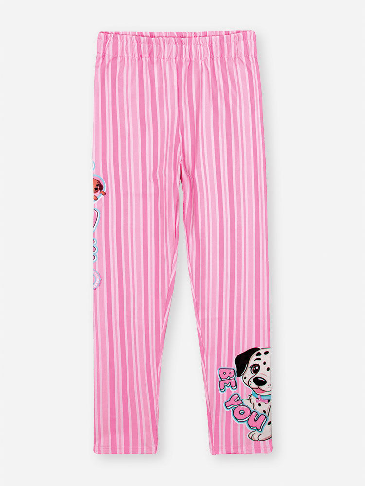 Legging Infantil em Suplex Listrada – Calça Legging Menina Verão com Elastano ROSA CONFETE