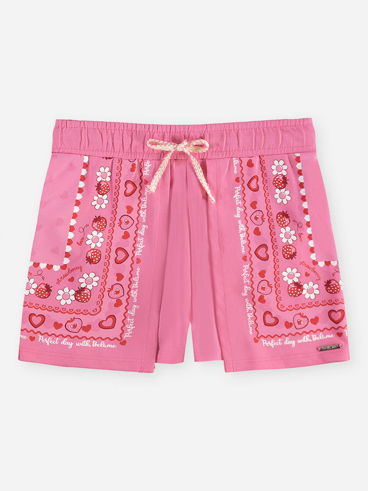 Conjunto Infantil Menina Regata com Recorte e Short Estampa Bandana
