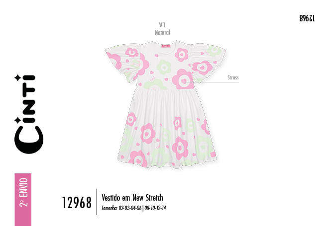 Vestido Infantil Menina com Saia Fluida e Estampa de Flores – Vestido Mundo Cinti
