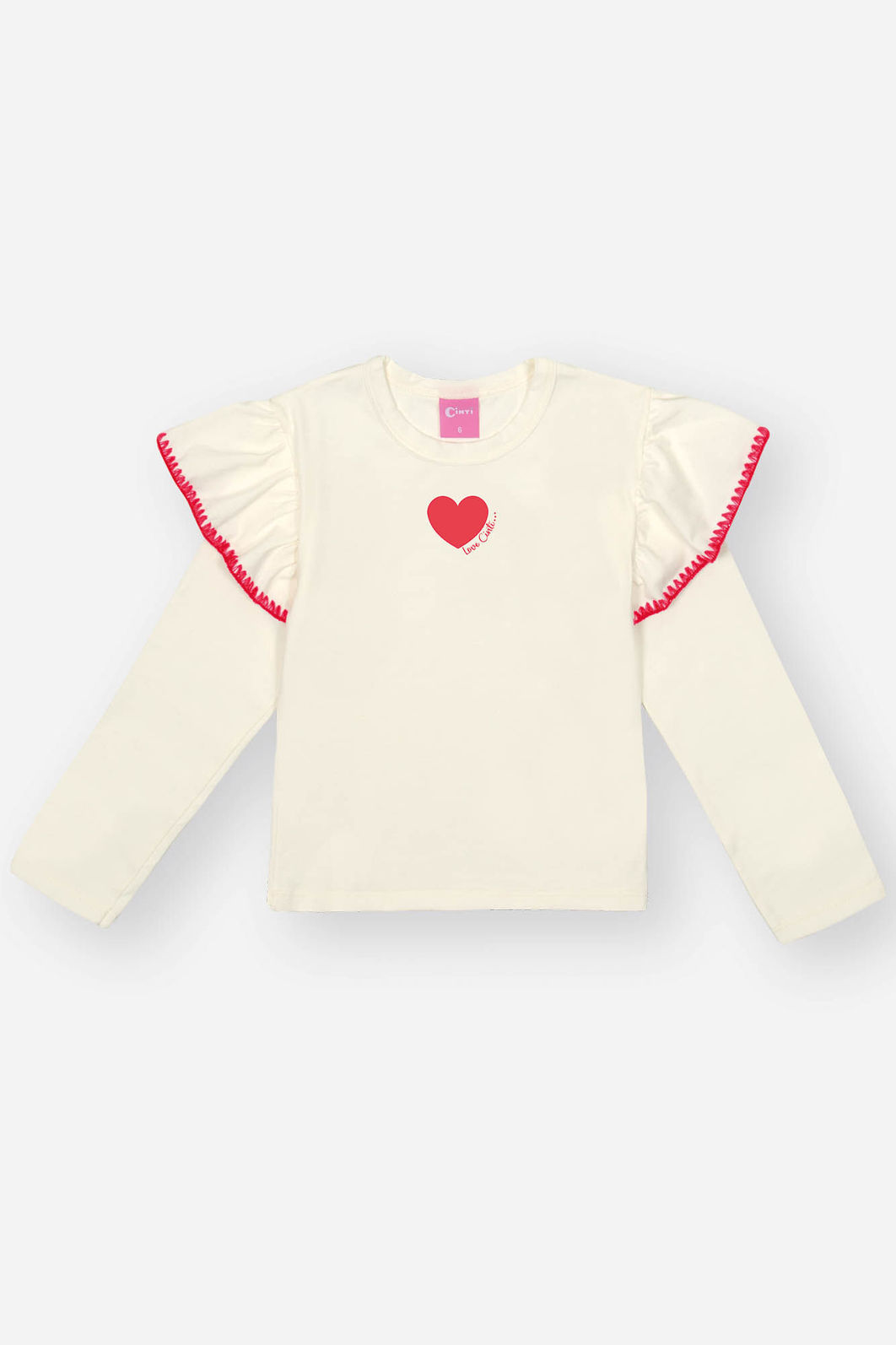 Conjunto Infantil Menina Blusa Babado E Short-Saia Vermelho Mundo Cinti