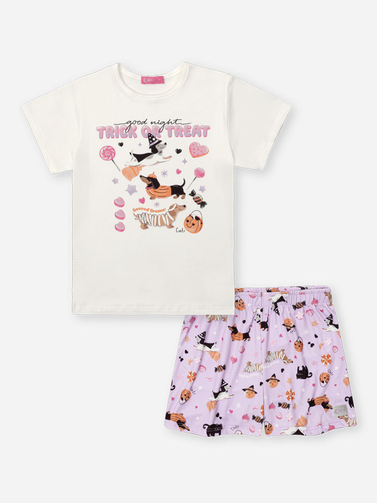 Pijama Infantil s e Travessuras Lilás 