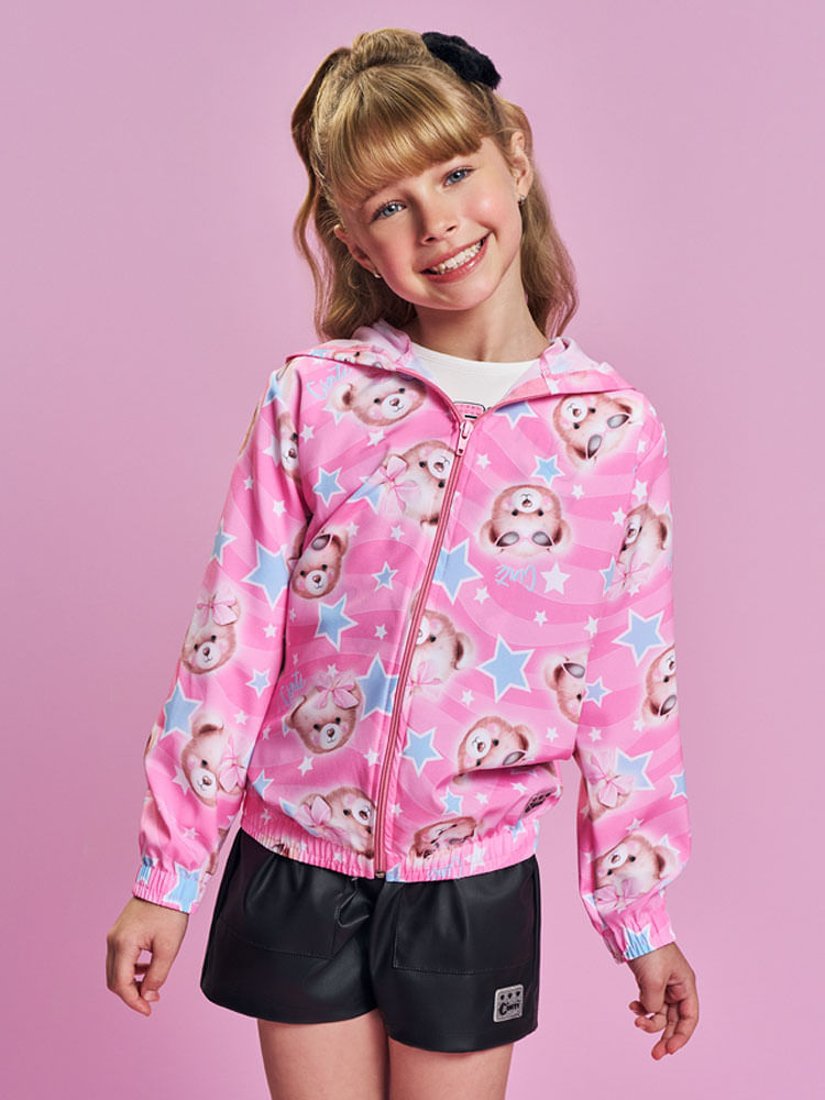 Shorts Infantil Menina em P.U Preto Mundo Cinti PRETO