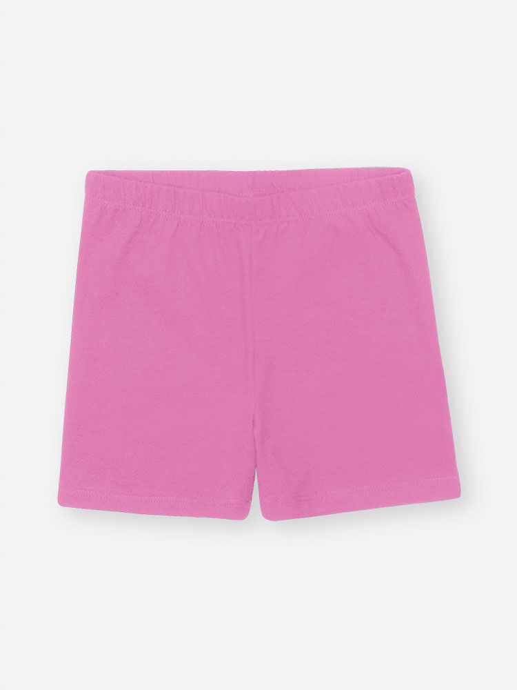 Shortinho Infantil Básico Malha Rosa
