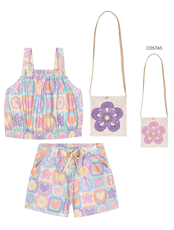 CONJ BLUSA SHORTS E BOLSA RS IOG/RS IOG/NATURA