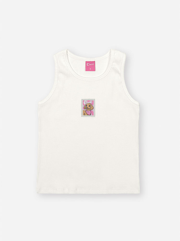 Conjunto Infantil com Regata Canelada Glow e Shorts em Moletinho – Look Menina Verão com Algodão NATURAL/RS IOGURTE