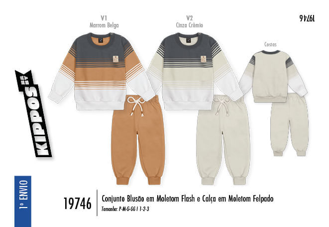 Conjunto Infantil Moletom com Listras – Look de Inverno Quentinho e Confortável