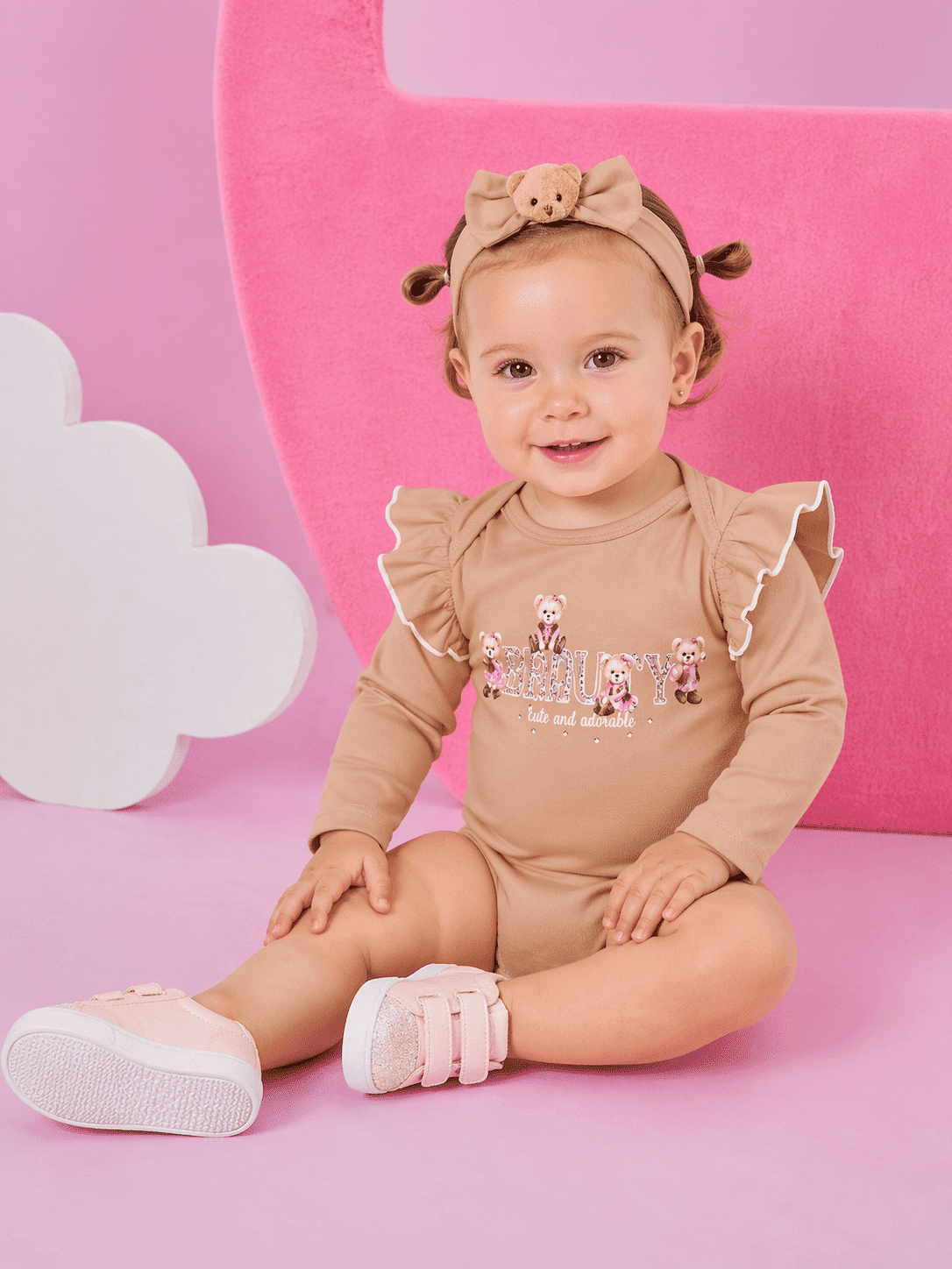 Body com Faixa Bebê Menina Ursas Adorable Mundo Cinti