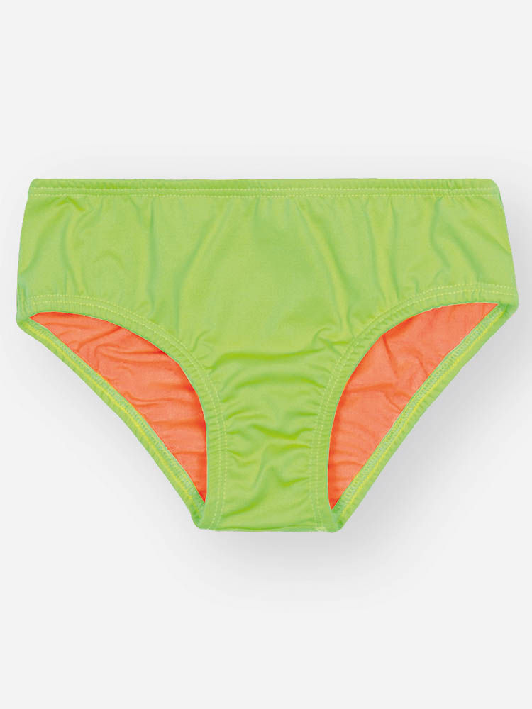 Biquíni Infantil em Malha UV Neon – Moda Praia Menina Verão com Proteção UV e Cores Vibrantes VERDE NEON FORTE