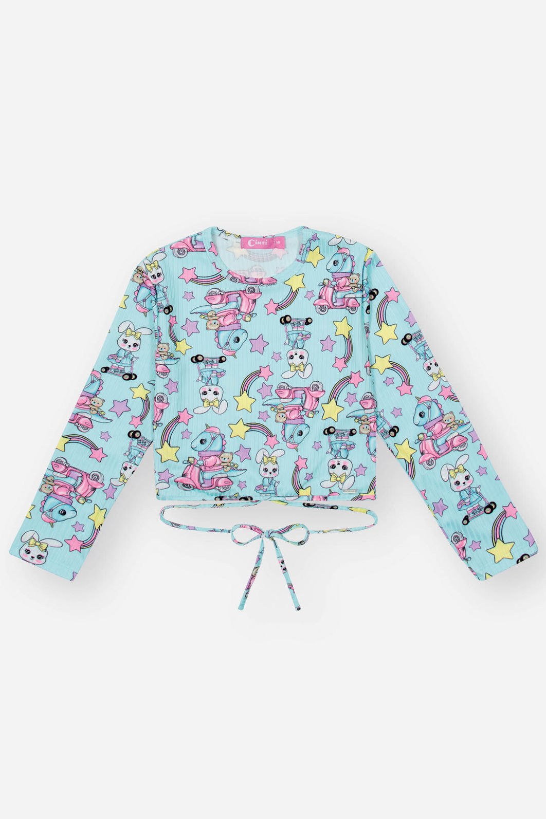 Blusa Infantil Menina Unicórnios Azul Mundo Cinti