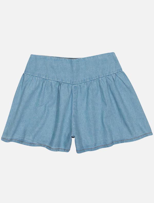 Conjunto Teen Feminino Blusa E Short Azul Jeans Claro Dway