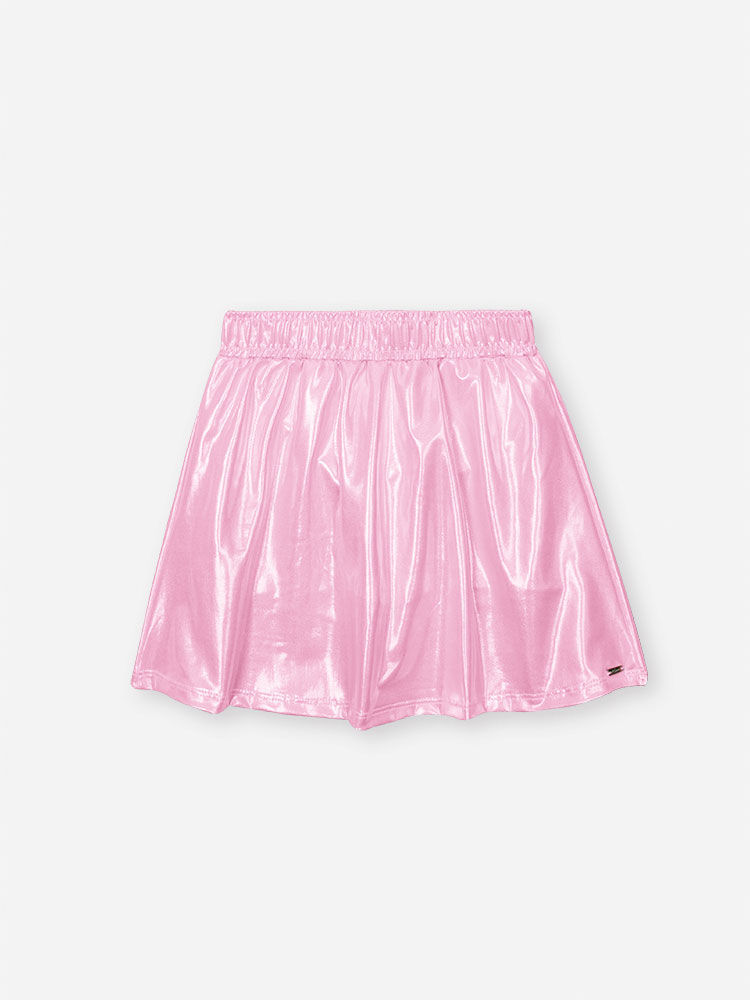 Conjunto Infantil Cheerleader com Saia Shorts Metalizada – Conjunto Menina Fashion Cinti NATURAL/RS IOGURTE