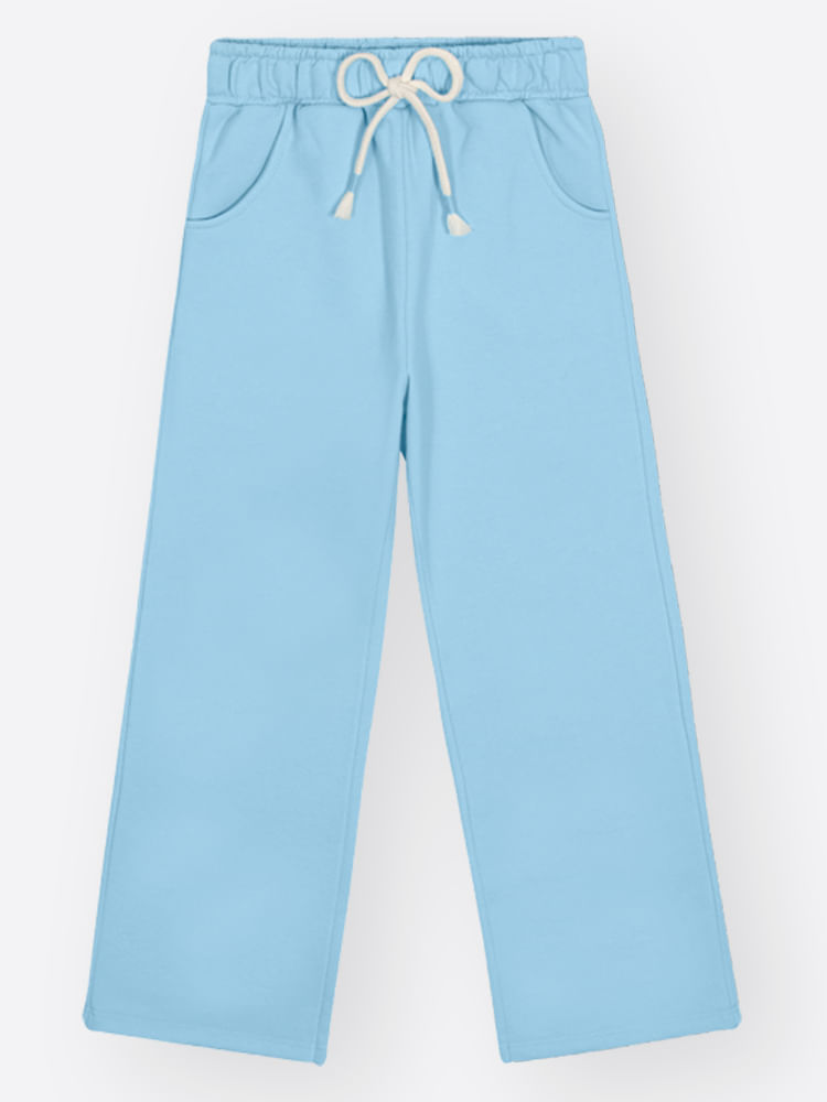 Calça Infantil Wide Leg em Moletom Felpado Quentinha – Inverno Menina Confortável