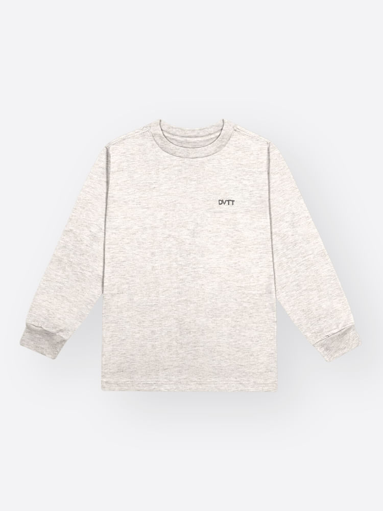 Camiseta Infantil Manga Longa em Meia Malha – Peça Básica para Looks de Inverno Confortáveis