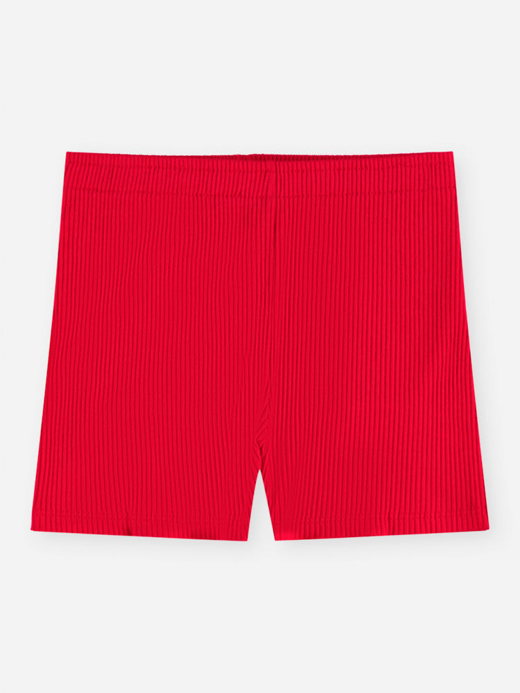 Short Infantil Menina em Canelado Glow Básico Vermelho