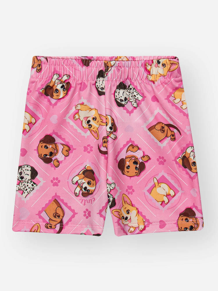 Conjunto Bebê Menina Cachorrinha Dachshund e Bermuda Ciclista – Look Confortável Cinti Baby NATURAL/RS CONFETE