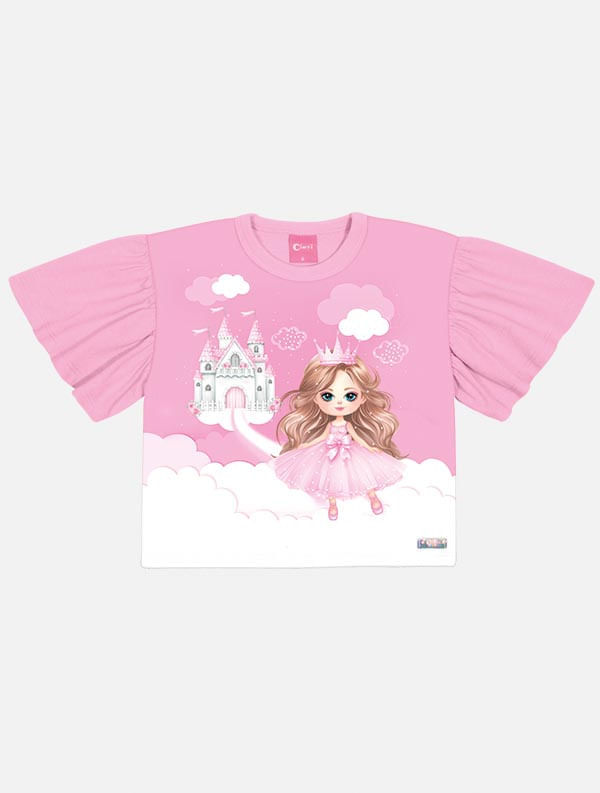 Blusa Infantil Menina Princesa Rosa Mundo Cinti Blusa Infantil Menina Princesa Rosa Mundo Cinti