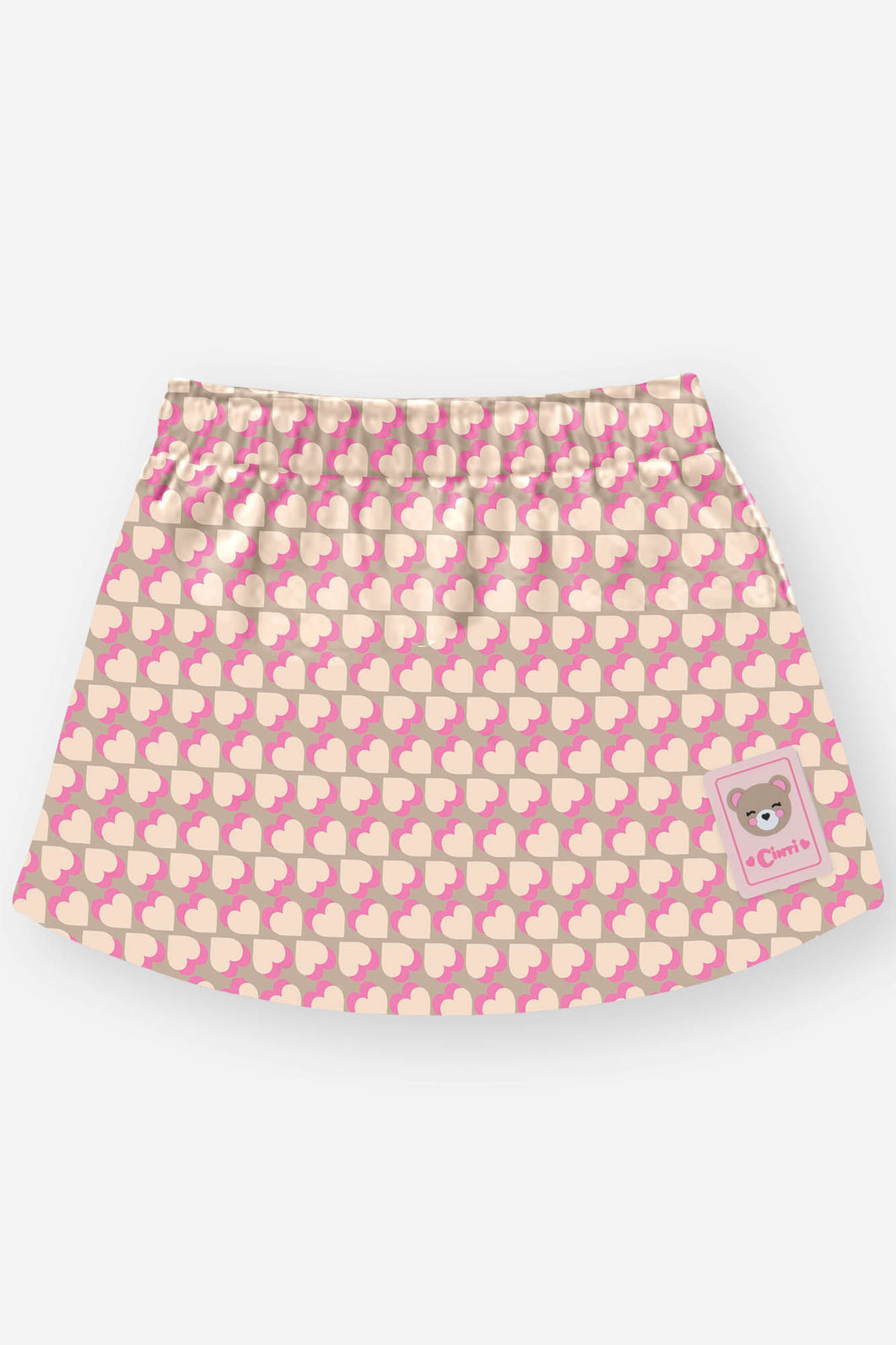 Conjunto Bebê Menina Blusa Ursinho E Short-Saia Bege Mundo Cinti