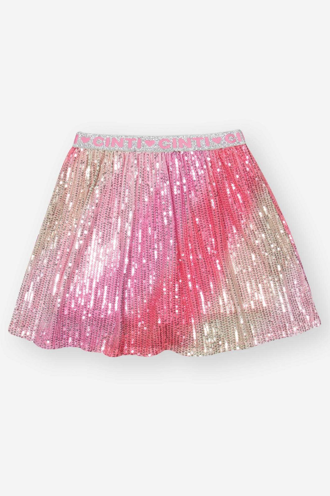 Conjunto Infantil Menina Blusa E Saia-Short Paetê Rosa Mundo Cinti