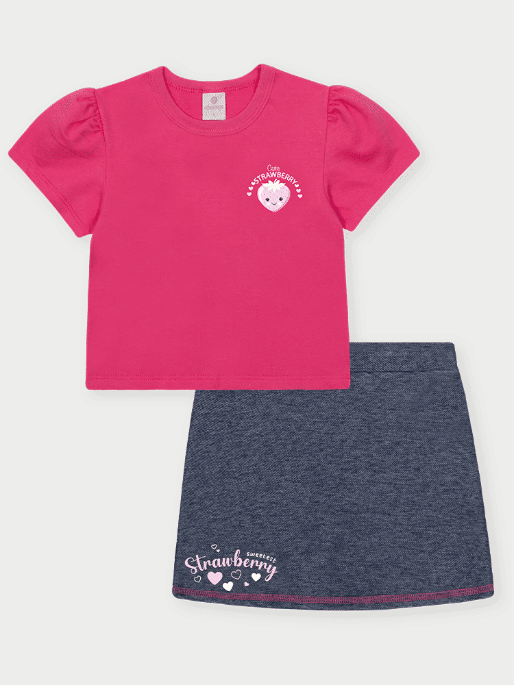 CONJ BLUSA E SHORTS AZ DREES B/RS BLOOM