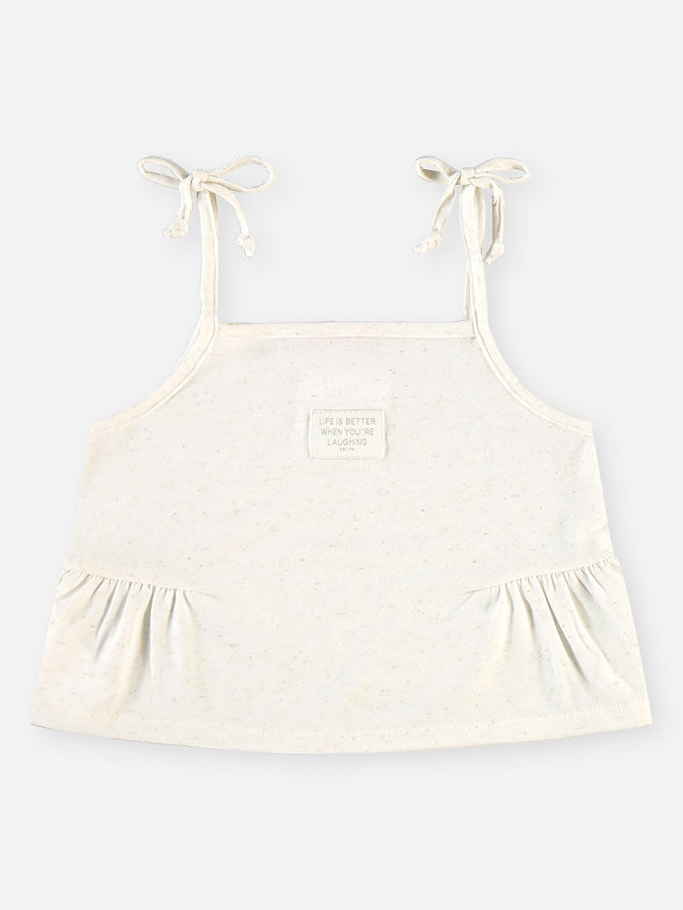 Conjunto Infantil Menina Regata Cropped e Short-Saia com Linho Preto